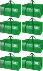 BALEINE 8-Pack Oversized Moving Bags with Reinforced Handles, Heavy-Duty Storage Tote for Clothes, Moving Supplies (Light Gre