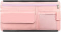 Car Sun Visor Storage Bag, Soft Leather Surface Organizer, Scratch-Resistant Auto Sunshade Organizer Bag, Can Store ID Card, Eyeglasses, Pen, Driving License etc (Pink)