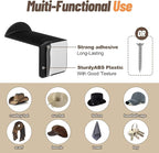 20 Pack Hat Hooks for Wall, 2.8‘’ Strong Adhesive Cowboy Hat Rack with Anti-Slip Teeth, Suitable Sun Hats, Fedora, Wide Brim 