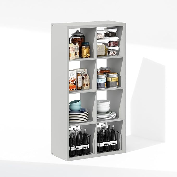 Furinno Cubic Closet Organizers and Storage, 8-Cube Closet Organizer, Open Shelf Closet Storage, Extra Thick Frame for Wardro