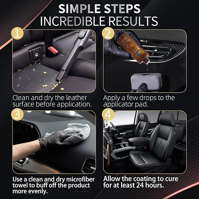 AirTighT Graphene Leather Cleaner & Conditioner Kit - Deep Clean, Restore & UV Protection for Car Seats, Furniture, Couches, 