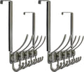 Dseap Over The Door Hook Hanger - Fits 1 3/8" to 1 3/4" Standard Doors | 5 Tri Hooks Heavy Duty Towel/Coat Rack | Door Organi