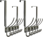 Dseap Over The Door Hook Hanger - Fits 1 3/8" to 1 3/4" Standard Doors | 5 Tri Hooks Heavy Duty Towel/Coat Rack | Door Organi