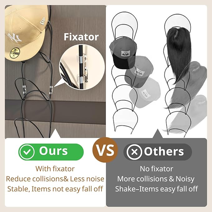 LINFIDITE 10 Pack Hat Rack Hanger Holder Organizer Closet Hanging Baseball Cap Display Storage Rack for Scarves Handbags Towe