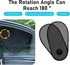 2PCS Car Side Windows Shades, Anti-glare Suction Cup Door Side Sunshade, Adjustable & Rotatable Baby Sunshade, Universal for Driver Passenger Rear Windows (Black)