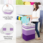 StorageRight Large Collapsible Laundry Basket Hamper with Easy Carry Handles，Freestanding Clothes Hampers for Laundry, Bedroo