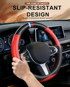 Customized Auto Car Steering Wheel Cover for BMW X1,X2,X3,X4,X5,X6,X7,i3,i4,i5,i8 535i 740Li 335i M3 M4 M5 Z1 Z3 Z4 Z5 Mini (