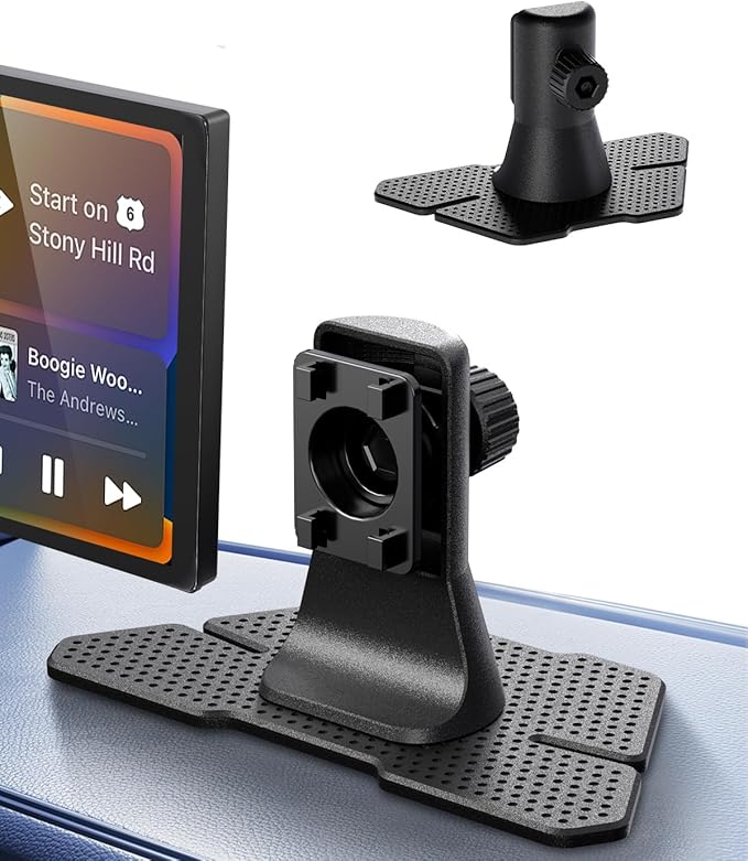 Carplay Mount for 7/9/10.26” Portable CarPlay Screen Holes Mount Holder,GPS Holder with Replaceable Extra-Large Adhesive Base,Adjustable Dashboard Sticky Stand for Car Play Devices