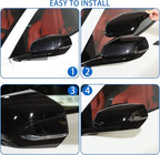 Door Rear View Mirror Cover Cap Compatible with Chevrolet Corvette C8 2020-2026, ABS Side View Mirror Cover, Auto Door Rearview Mirror Protective Trim Cap 2Pcs (Bright Black)