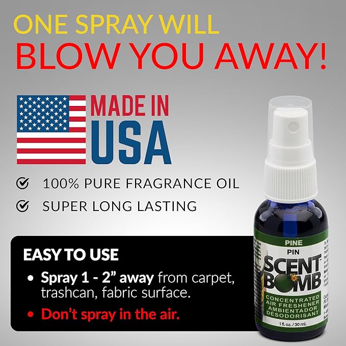 Scent Bomb Air Freshener Spray, Long-Lasting Odor Eliminator - Effective Deodorizer for Home & Car, Fresh Room Spray for Kitc