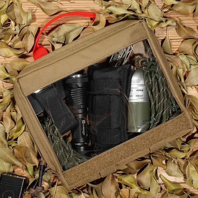 KRYDEX Clear Top Insert Bag with Hook Panel Tactical Packing Cube Travel Organizer Bag (Large-CB)