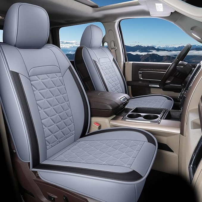 Coverado Car Seat Covers Full Set, Waterproof RAM 1500 Seat Cover Compatible with 2002-2025 RAM 1500 2500 3500 Crew Double Me