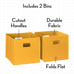 RiverRidge Folding Storage Bins with Handles Golden yellow Cube Storage Organizer for Closet, Bedroom & Playroom - Closet Org