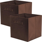 ShellKingdom Foldable Fabric Storage Cubes And Cloth Storage Organizer Drawer For Closet And Toys, 2 Pack (Chocolate)