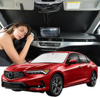 Windshield Sunshade for Acura Integra 2023-2026 Sun Shade Car Windshield Accessories Upgrade 4 Layers Blocks UV Rays Custom Fit Integra 240T Car Window Shades Front Windshield Keep Cool Foldable
