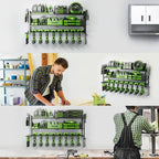 Power Tool Organizer - 3 Layer 8 Drill Holder Wall Mount, Storage Rack for Garage Organization, Large Tool Shelf, Gifts for H