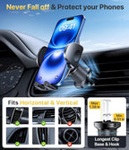 Miracase Phone Holders for Your Car with Metal Hook Clip, Air Vent Cell Phone Stand Car Mount, Universal Automobile Cradle for Garmin GPS Fit iPhone Android and All Smartphones, Dark Grey
