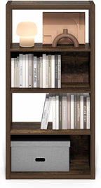 Furinno Viola Book Shelf, 4-Tier Bookshelf, Extra Thick Frame Bookcase with Open Shelf, Open Back Design, 11.3" x 23.2" x 45.