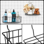 Tioncy 8 Pieces Pegboard Baskets and Shelves Pegboard Bins Wall Organizer Peg Board Racks Wire for Organizing Various Tools A