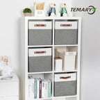 Temary Storage Cubes 12x12 Fabric Cube Storage Bins Foldable Storage Baskets with Handles, Decorative Storage Boxes for Organ