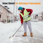 Snow Shovel for Driveway, Ice Scraper, Floor Scraper Long Handle, Garden Shovel Heavy Duty with Flat Head, Weed Scraper, Sod Cutter Remover Tool for Lawn Edger, Edging Shovels for Landscaping,