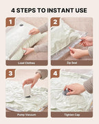 Vacuum Seal Bags for Clothing Travel with Rechargeable Cordless Pump, VINTAR 24 Pack Space Saver Vacuum Storage Bags, Travel 