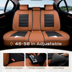 Coverado Car Seat Covers Full Set, Seat Covers for Cars, Front Seat Covers and Back Seat Cover Waterproof Leather Automotive 