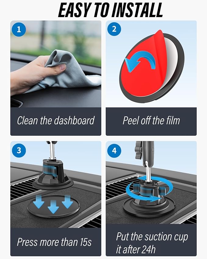 woleyi Tablet Holder for Car Truck Heavy Duty Suction Cup [Large Clamp] [Thick Case Friendly] Tablet Mount for Windshield, Dashboard, Window, for iPad Pro Air Mini, iPhone, Galaxy Tab, 6-15.6 Devices