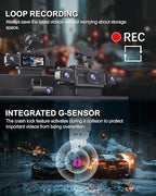 Dash Cam Front and Rear, 4-Channel 360° Coverage Car Dash Camera with STARVIS 2 Night Vision, GPS, 5.8GHz WiFi, 24H Parking M