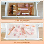Coffee Acrylic Drawer Organizers Set Storage for Makeup, Office Desk Small Vanity Trays for Drawer Bathroom Plastic Make up O