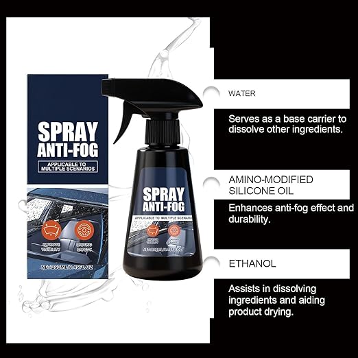 Car Windshield Anti-Fog Spray - Windshield Cleaner, Car Rear View Mirror Defogger, 250ml Rain Fog, Car Windshield Fog, Car Wi