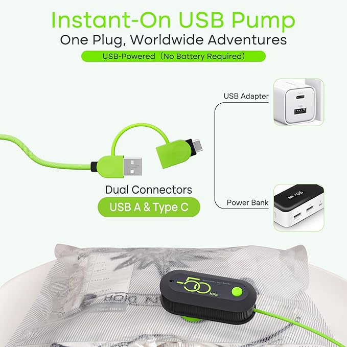 Vacbird 9 Pack Travel Vacuum Storage Bags with USB Electric Pump, Carry-on Size Space Saver Bags for Clothes and Clothing Tra