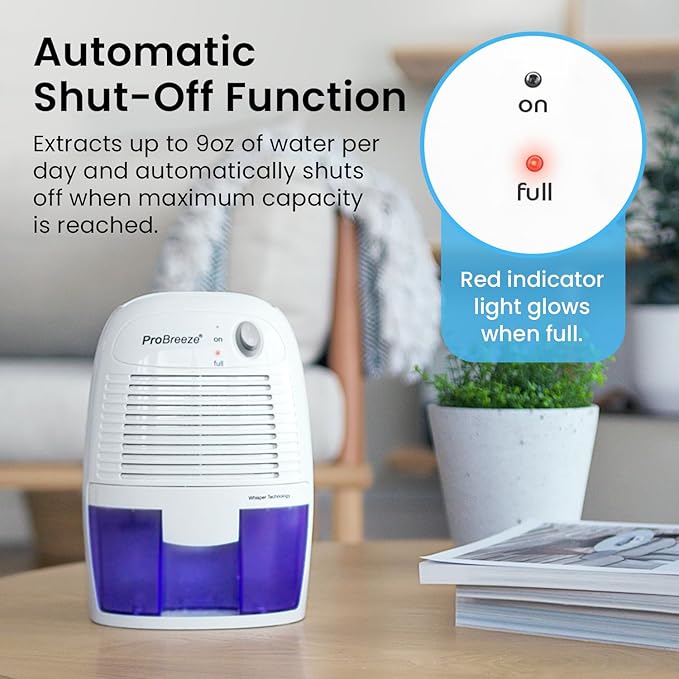 Pro Breeze Dehumidifiers for Home,215sqft Small Dehumidifiers for Room,16oz Tank Portable Closet Dehumidifier Removes Humidit