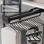 Pull-out Clothes Rail, Extendable Clothes Hanger, Closet Clothes Rod, Aluminum Alloy Valet Rod, Damping Slide Rail, Bearing W