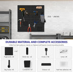 Pegboard Combination Kit, Modular White Pegboard Wall Organizer with 4 Pegboards & Accessories Hanging for Gaming Office Wall