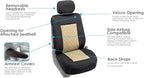 FH Group Car Seat Cover Cushion - 2 Pack Seat Covers for Cars Trucks SUV, Beige Black Neosupreme Car Seat Cushions, Waterproo