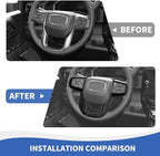 Steering Wheel Trim Cover Compatible with GMC-Sierra 1500 2019-2025 & GMC-Sierra 2500HD/3500HD 2020-2024, for GMC-Yukon 2021-2024, Black Wood Grain