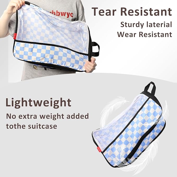 U+U 4 Set Compression Packing Cubes - Ultralight Travel Organizers, Space-Saving Suitcase Organizer, Expandable Packing Cubes