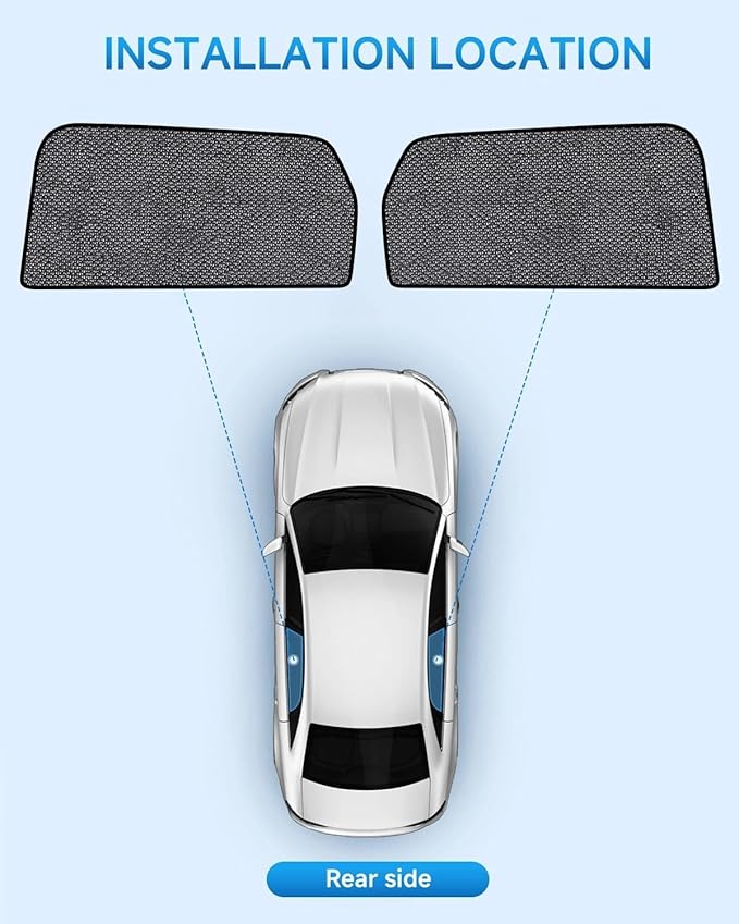 Car Window Shades for Kia Sorento(2021-2023), 2-Pack Rear Window Sun Shades for Baby – Breathable Mesh, UV & Heat Blocker, Privacy Protection for Camping, Travel, Sleep & Nursing