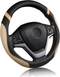 Cxtiy Pickup Truck Steering Wheel Cover – Sporty Fahsion Non-Slip Premium Leather Universal 15.5-16 Inch Steering Wheel Grip 