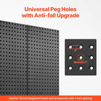 VEVOR Metal Pegboard Panels, 32" x 16" Pegboard, 2 Panels, Heavy Duty Steel Peg Board Wall Organizer, for Living Room Garage 