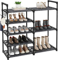 CSXGBAB Black Tubes Closet Shoe Rack, Boot Rack, 5 Tier Oxford Fabric Shelf, Easy Assembly, Sturdy and Durable, Holds Up to 3