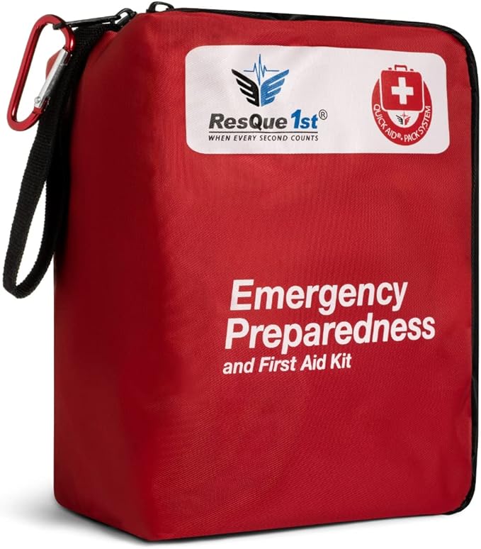 Travel-First Aid-Kit Car-Home 180 Piece Survival-Kit Outdoor-Adventure - Full Portable Emergency Essential - Hiking Camping M
