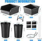 Sieral 64 Pieces Pegboard Bins Pegboard Cups with Hooks and Loops Peg Hooks Assortment Organizer Accessory for Organizing Acc