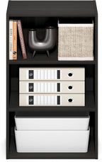 Furinno Basic Book Shelf, 3-Tier Bookshelf, Storage Organizer Bookcase with Open Shelf, 11 x 17 x 26, for Living Room, Bedroo