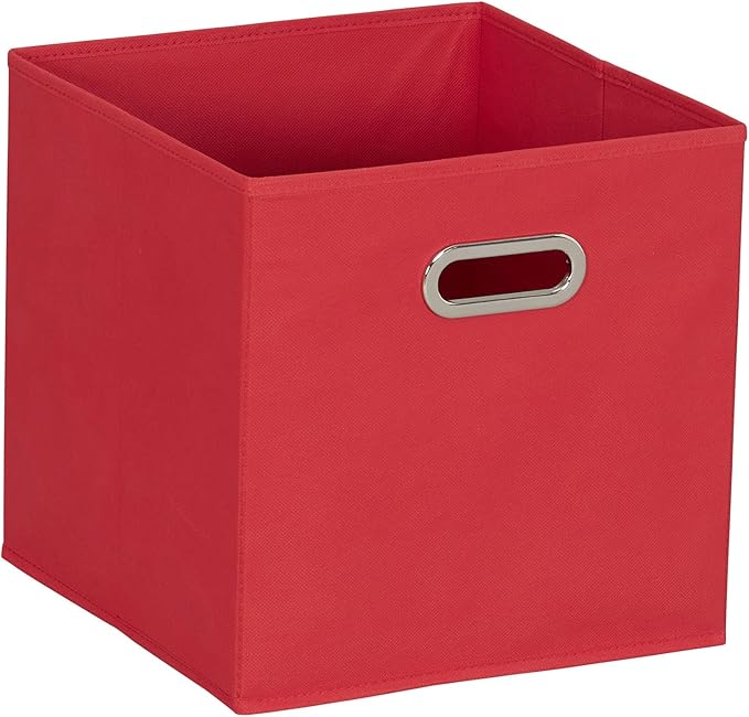 Household Essentials Foldable Fabric Storage Cubes 6-Pack – 11x11x11 Stackable Non-Woven Bins with Chipboard Sides & Grommet 