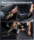 Car Vacuum Portable Cordless Handheld Vacuum Cleaner 4-in-1 Mini Cordless Vacuum with 2 Suction Modes and 16800pa Suction Pow