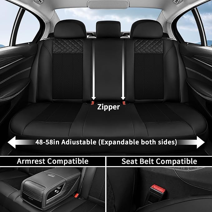 FLORICH Car Seat Covers 5 Seats Automotive Seat Covers Full Set Leather Air Mesh Seat Cover Breathable Seat Protector Interio