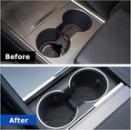 2025 Tesla Model 3 Highland & Model Y Juniper Center Console Organizer Tray 5PCS Set for 2024-2026, Hidden Storage Box with Cup Holder and Armrest Drawer Organizer, Matte Black, Tesla Accessories