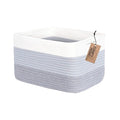 COMFY-HOMI Cotton Rope Woven Basket with Handles for Shelves,Toys,Book, Cloth Storage Baskets Bin for Organizing-13.5"x11"x9.
